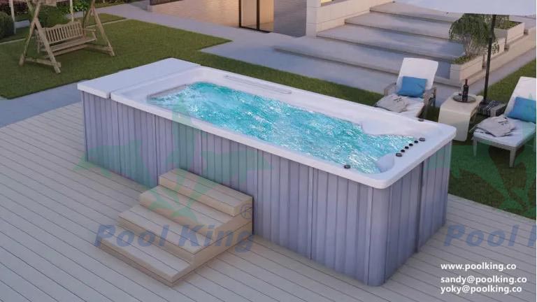 Kolam Renang Endless Tipe Mewah dengan Penutup Kolam Otomatis